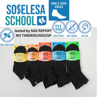 SOSELESA 2IN1 ANKLE ANTIBACTERIAL BACK TO SCHOOL SOCKS